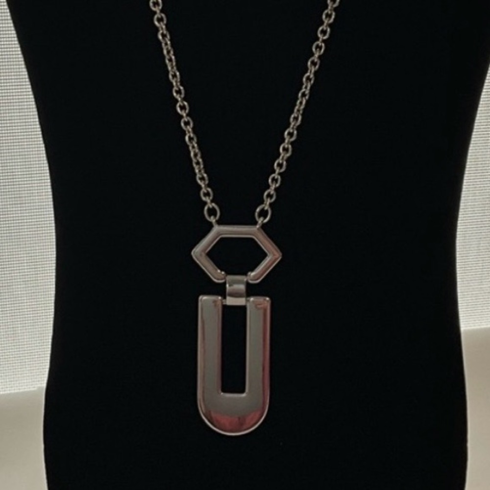 Chico's Necklace Silver-Tone Geometric Pendant
